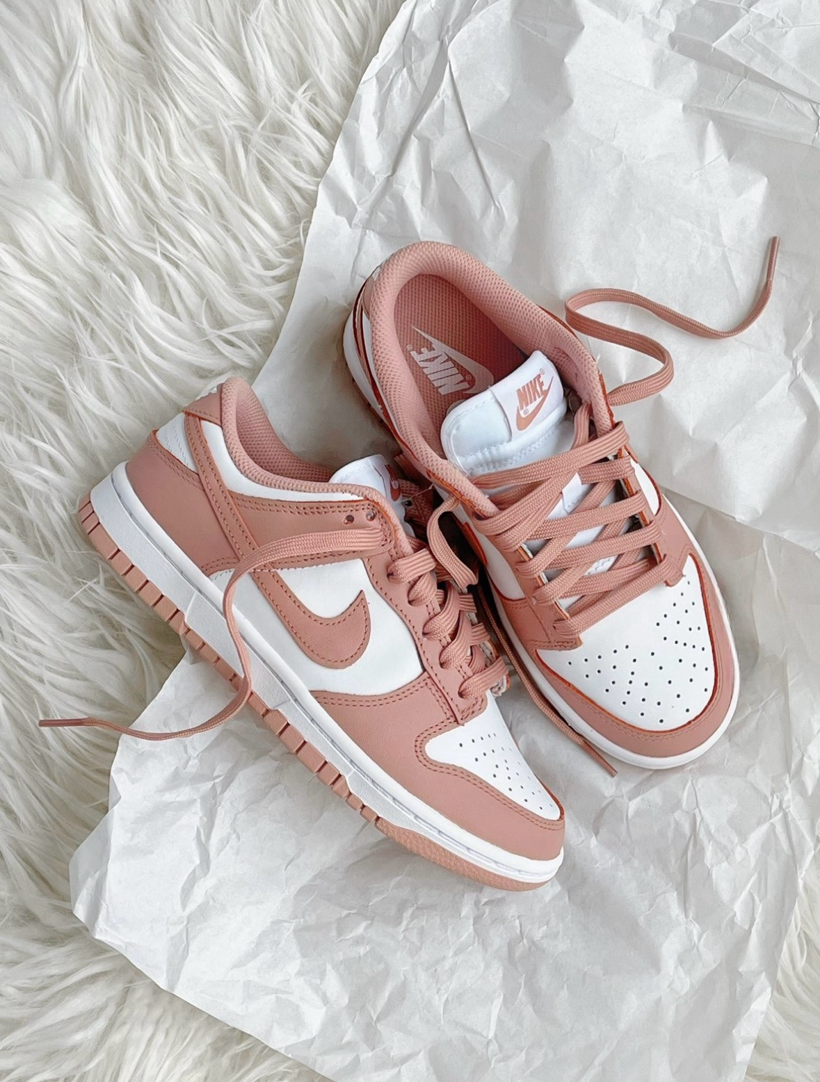 Nike Dunk Low 香檳粉 白粉色 皮革 女款 DD1503-118/預購