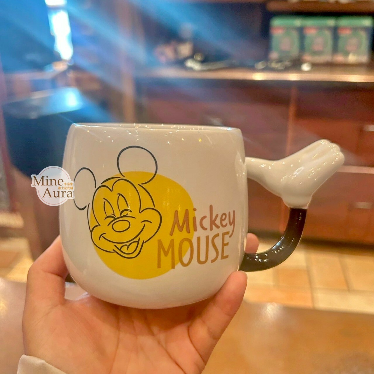 (限時特價) 米奇 Mickey 圖案 手手造型手把 馬克杯 水杯 -上海迪士尼樂園