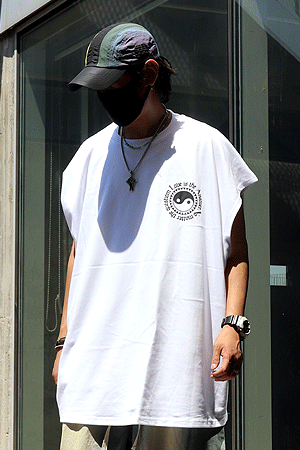 太極印花寬版背心