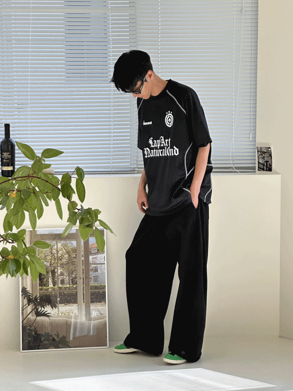 壓花足球短袖T恤