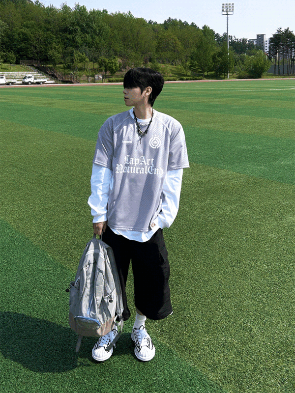 壓花足球短袖T恤