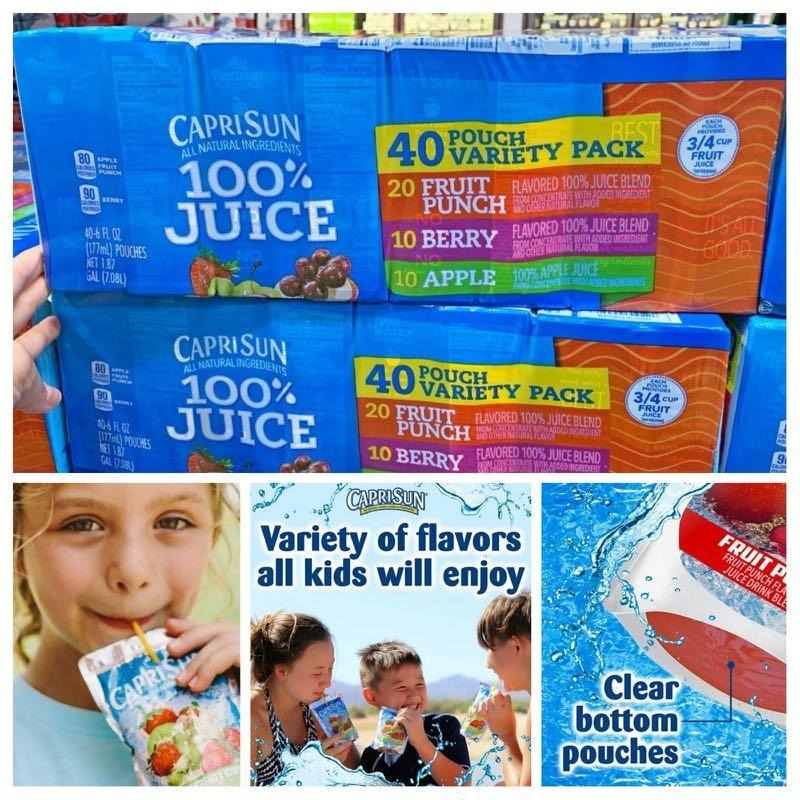 【現貨】美國 Capri Sun F072405 雜錦包裝100%天然果汁 (40包)