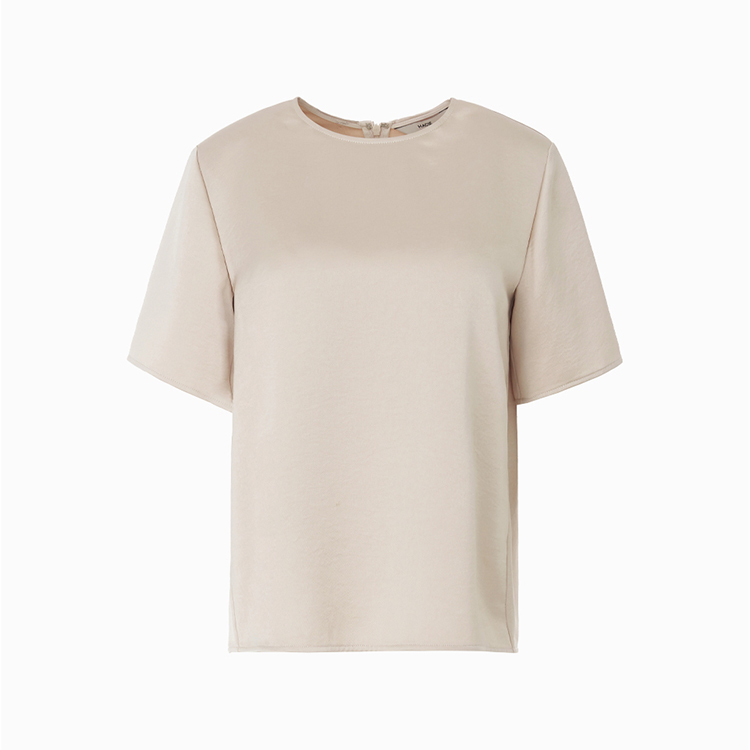 霧光質感緞面上衣