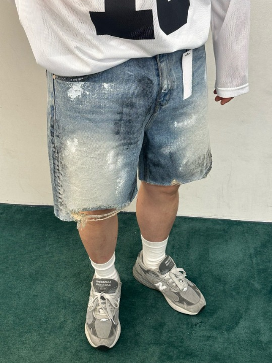 (韓國獨家特價)夏季復古剪裁牛仔短褲