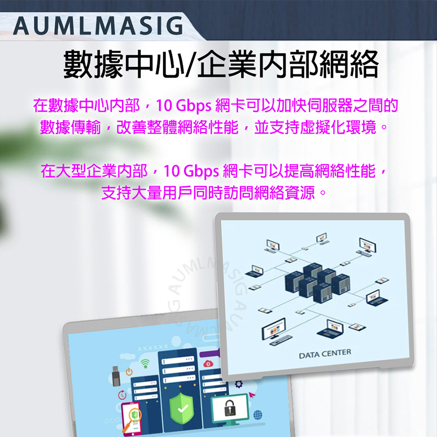 【AUMLMASIG】2 PORT 10 Gbps Ethernet Adapters 10 Gbps 乙太網路聚合網路介面卡 用於windows server/LINUX/Vmware  2PORT RJ-45插槽 適用:企業IT/工作站/NAS/資料中心/虛擬中心/ 高速網路/資料庫/人工智慧/雲端運算/伺服器