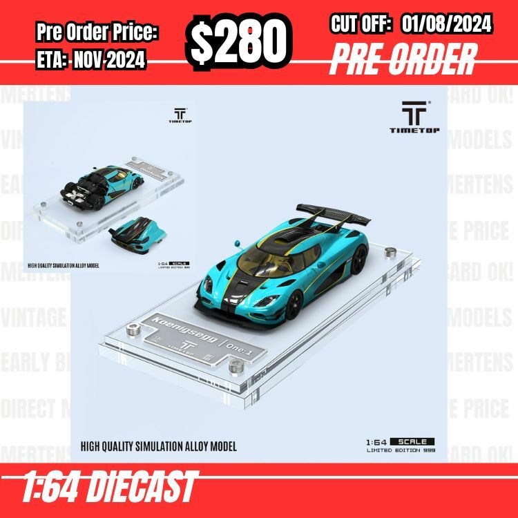 PO-$280 * Time Micro * 1:64 Koenigsegg One:1 Light Blue [OD25/07]