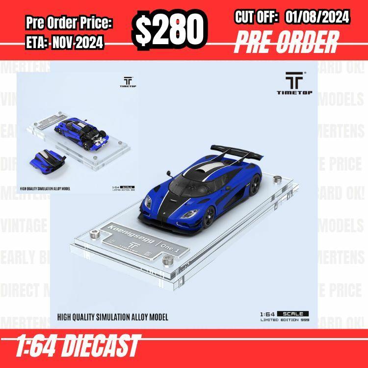 PO-$280 * Time Micro * 1:64 Koenigsegg One:1 Matt Blue [OD25/07]