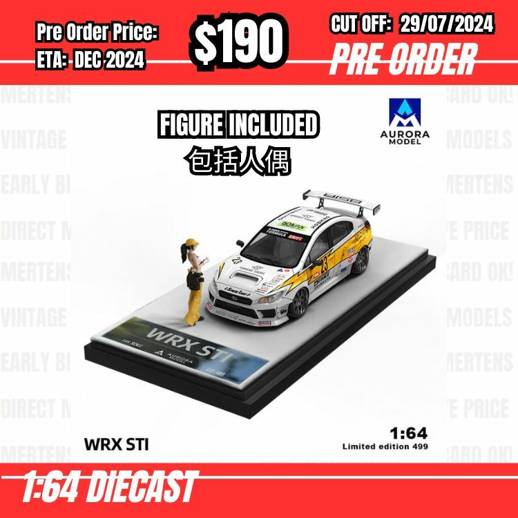PO-$190 * Time Micro * 1:64 Subaru WRX STI VA2014 Lightning w/figure [OD25/07]