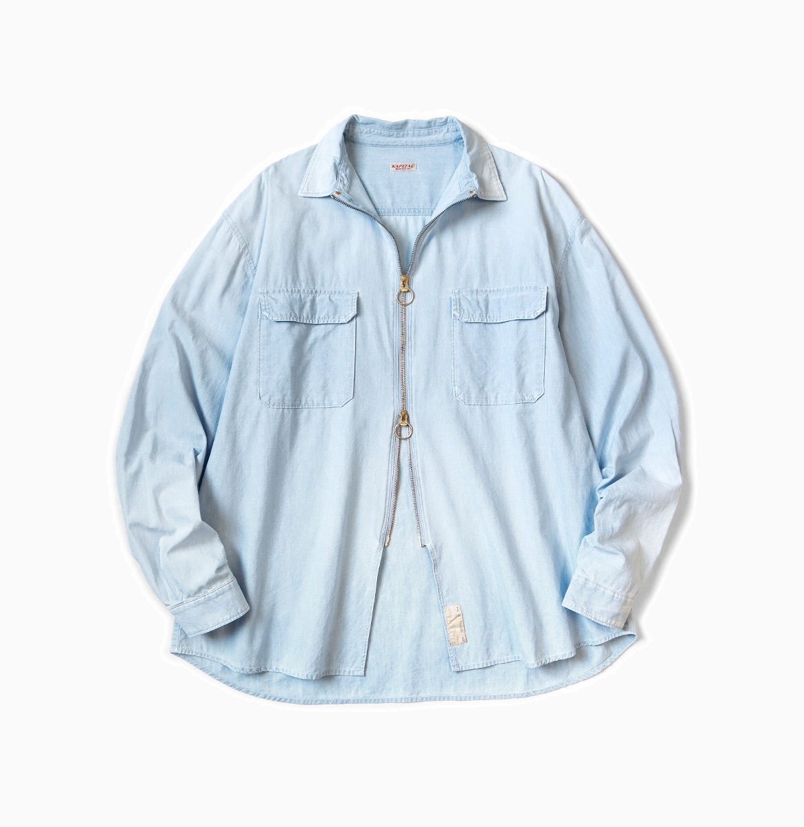 KAPITAL 2024 CHAMBRAY DRIZZLER WORK SHIRT L/S - PRE ORDER ITEM (預訂中)