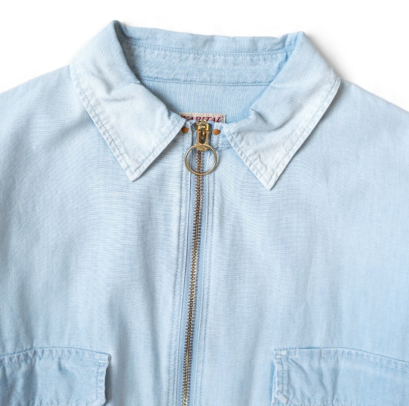 KAPITAL 2024 CHAMBRAY DRIZZLER WORK SHIRT L/S - PRE ORDER ITEM (預訂中)