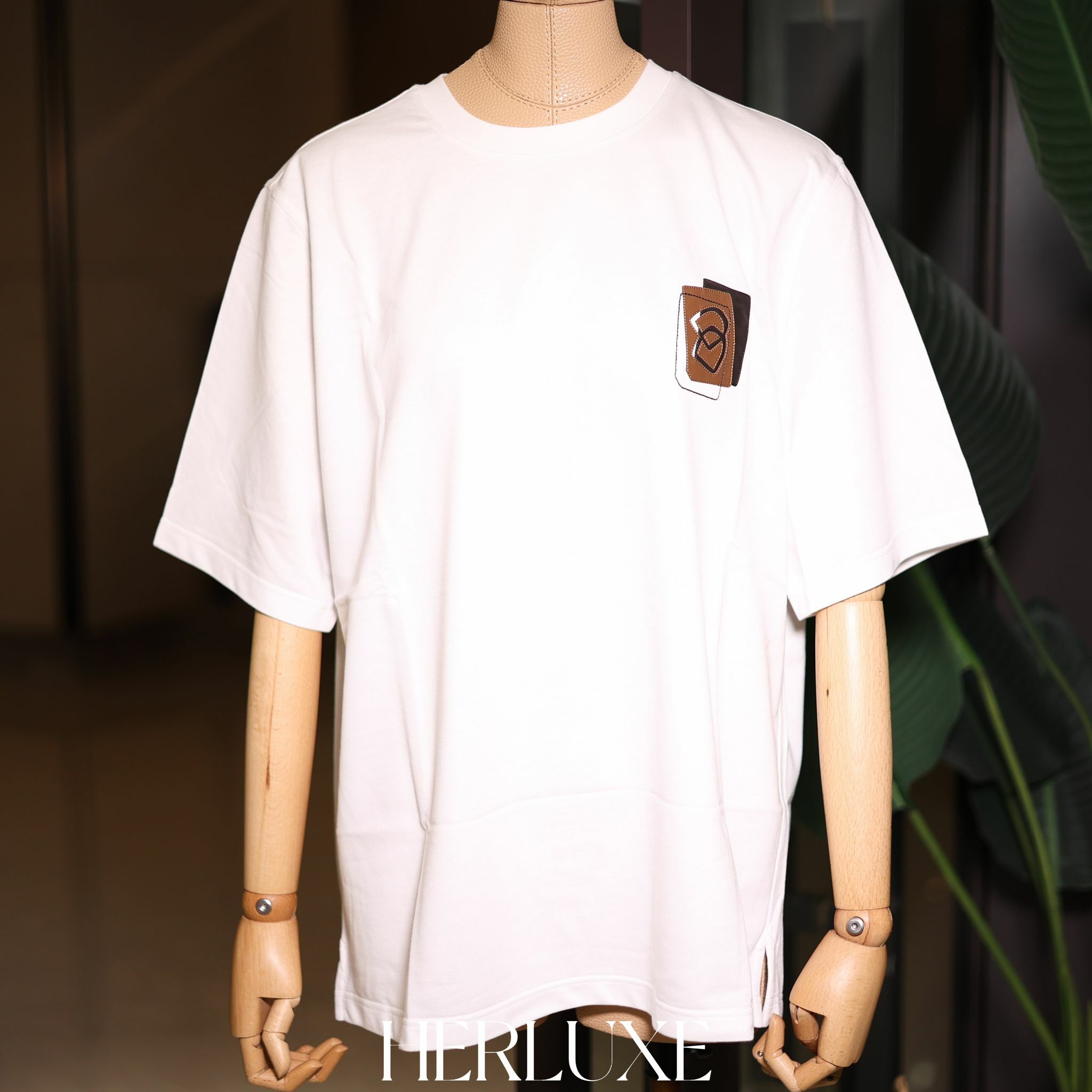 Mini patch cuir T-shirt 90 blanc size M