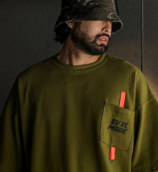 橙色織帶短袖T恤