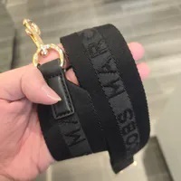 [S] MARC JACOBS 4S3SST006S04-001 LOGO LETTERING LINE LEATHER STRAP BAG,BLACK, 196611033435 (SMJ361)
