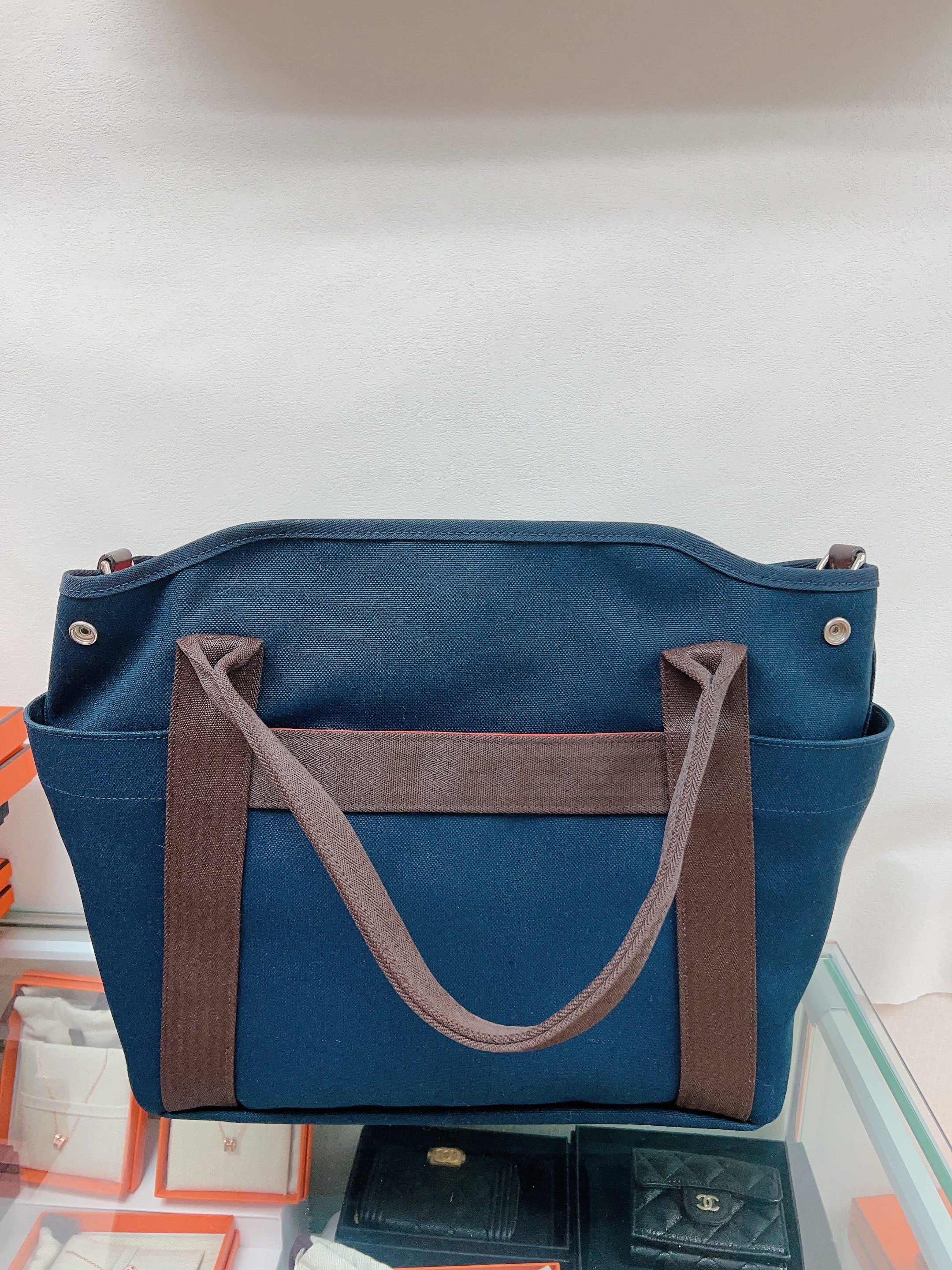 Hermes glooming tote bag navy