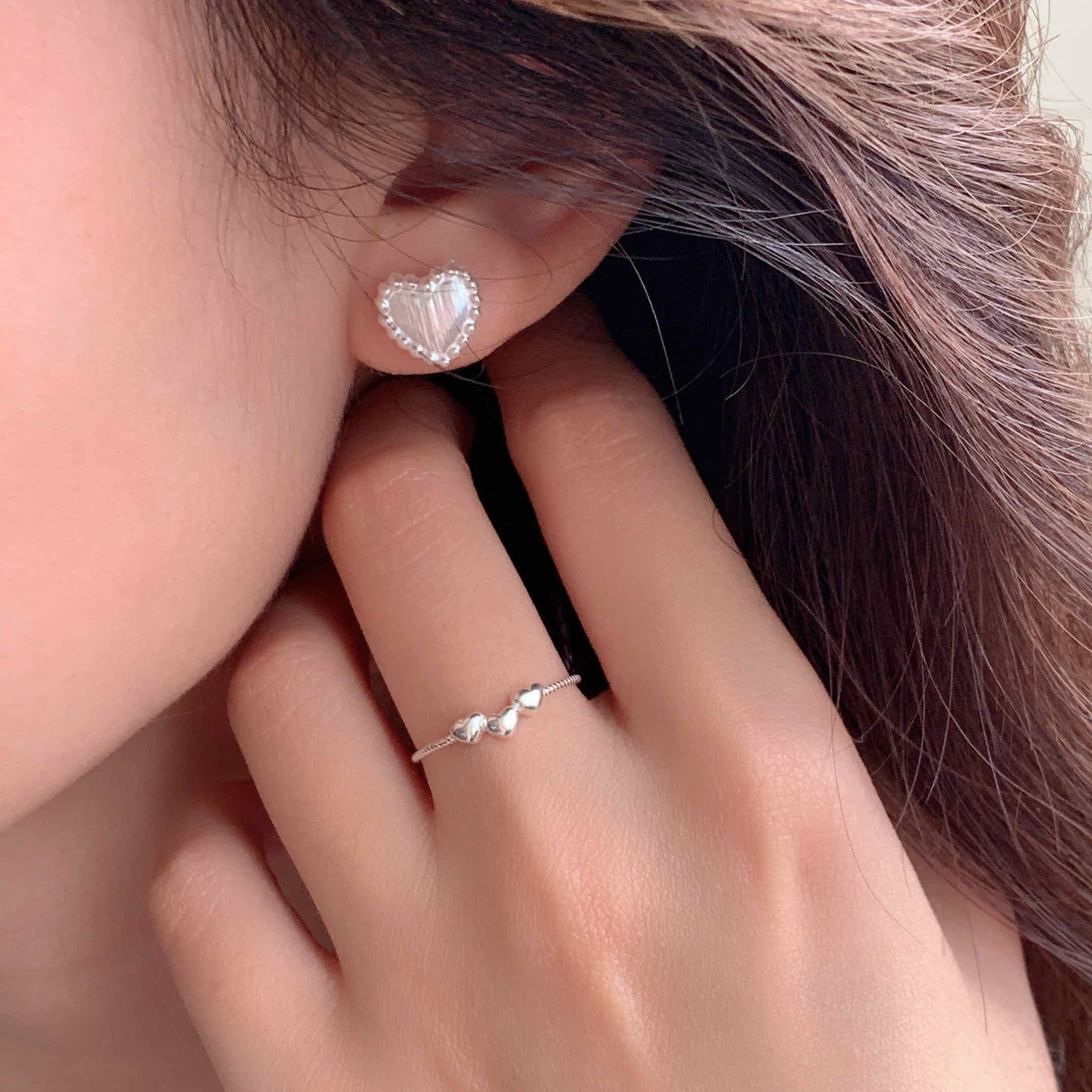 🇰🇷925 silver 愛心泡泡 戒指｜2 color