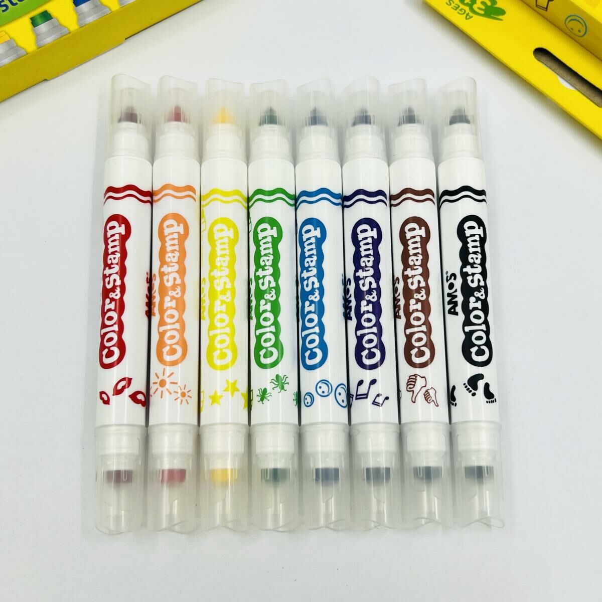 AMOS - 韓國 AMOS 8色印章雙頭顏色筆#CS8P《香港行貨》- 8 色支裝/盒