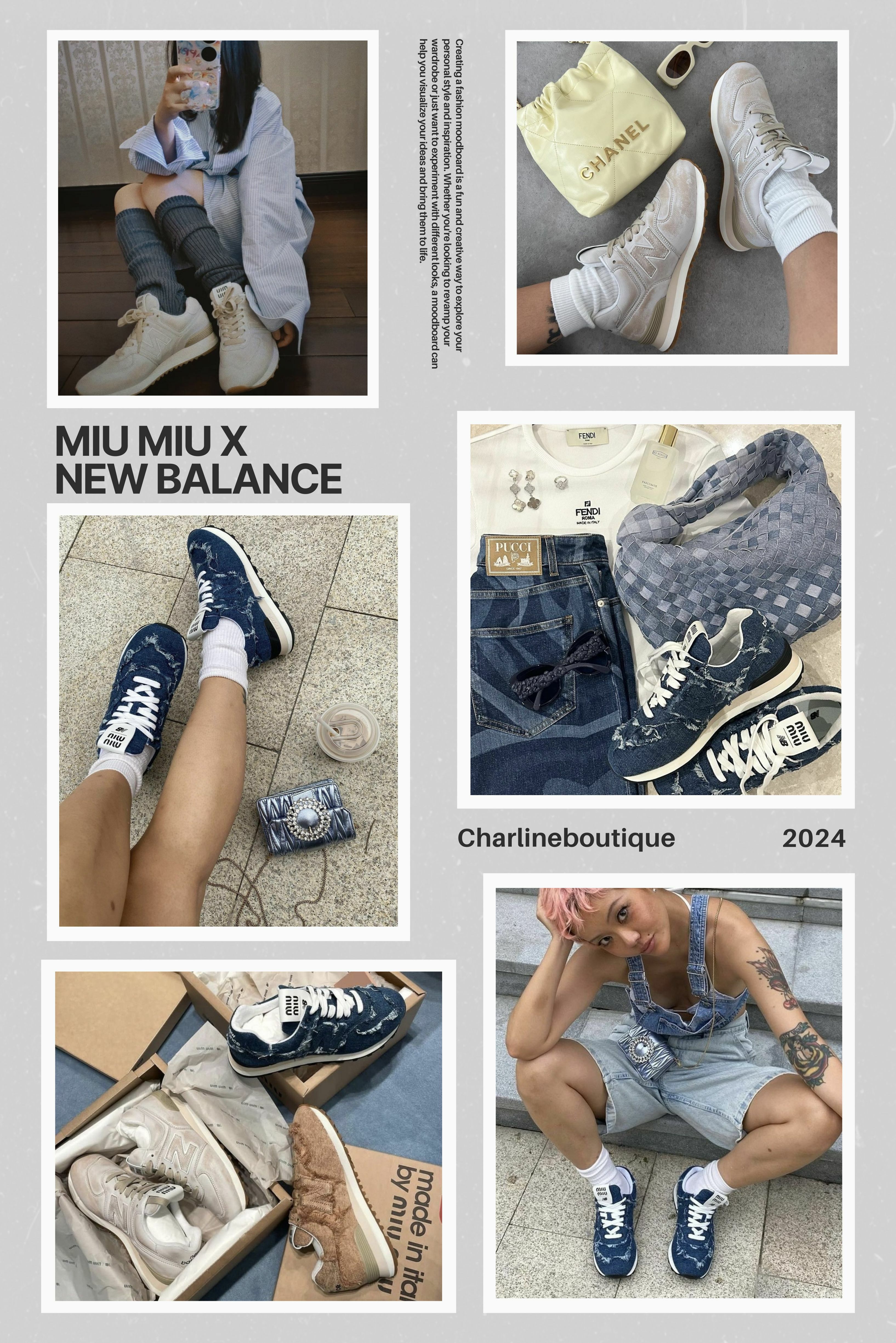 2024 年：第三次合作  經過前兩次的成功合作，Miu Miu 和 New Balance 在 2024 年再度攜手，推出第三款聯名鞋——530。第一波推出的款式為麂皮拼網面款，亮相後就吸引了眾多關注。隨後又推出了全麂皮的款式，讓整雙鞋更為高級。最後壓軸則為光面全皮的版本，他的仿舊設計更是極具酷感，直接成為鞋櫃裡的百搭之選。這次聯名系列大膽嘗試了將兩種不同鞋帶拼接在一起，並將這個鞋帶繩延續到了包包和配飾中，使整個系列風格鮮明突出。這種設計既保留了 Miu Miu 的一貫精緻感，又融合了 New Balance 的運動風格，創造出獨一無二的時尚單品。