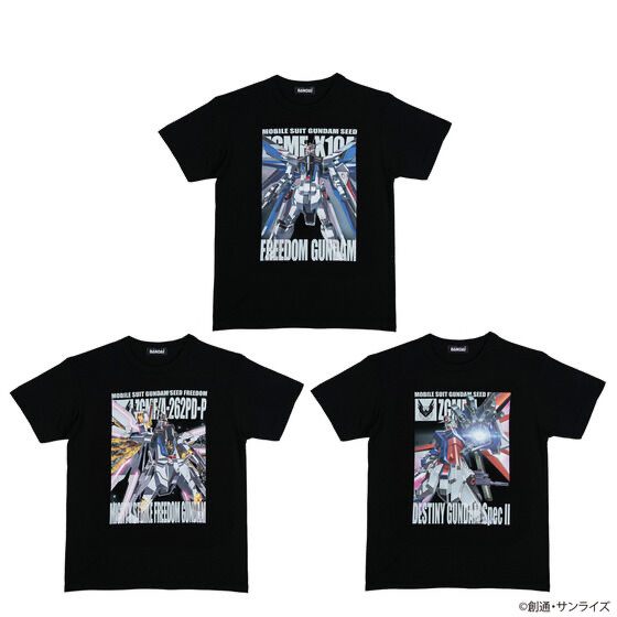 216126 Pbandai 預訂2024/10月 機動戦士ガンダムSEEDシリーズ グランプリ2024 MSイラスト フルカラーTシャツ （全3種）