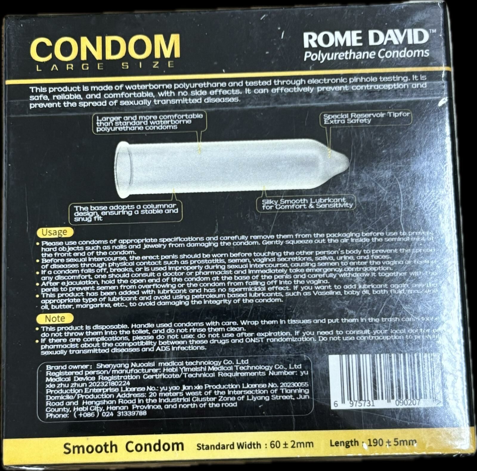 Rome david polyurethane condoms