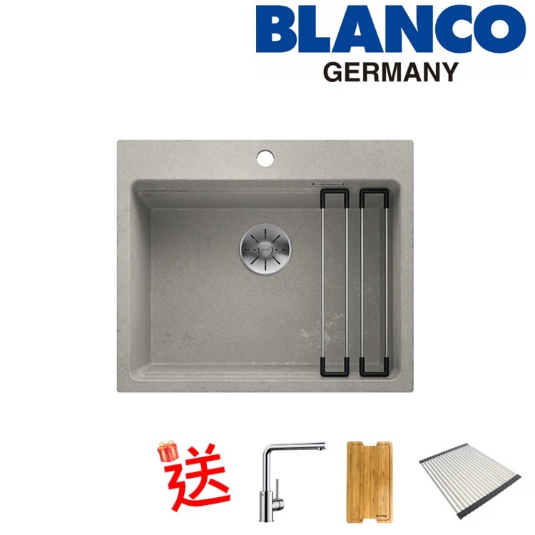 Blanco "Etagon 6" 525300 Countertop Granite composite kitchen sink with Waste Kit (Concrete-style)