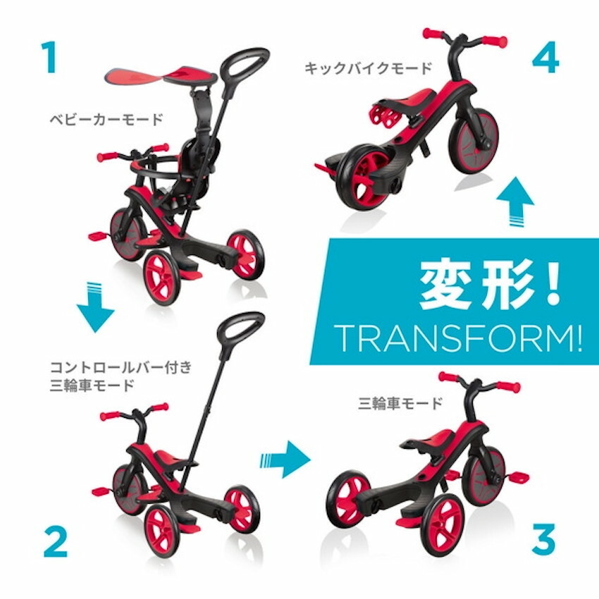 日本版 Globber EXPLORER TRIKE 四合一多功能三輪車