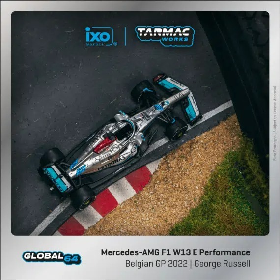 Tarmac Works 平治車隊 Mercedes-AMG F1 W13 E Performance 2022年F1比利時大獎賽 George Russell