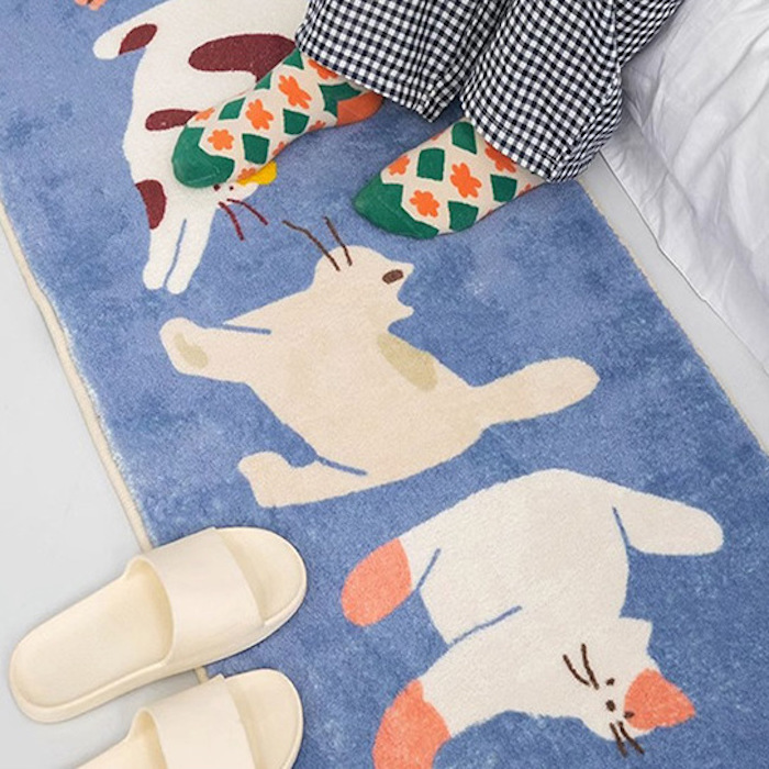 《72552》貓咪與狗狗款毛絨地墊地毯(2款)
