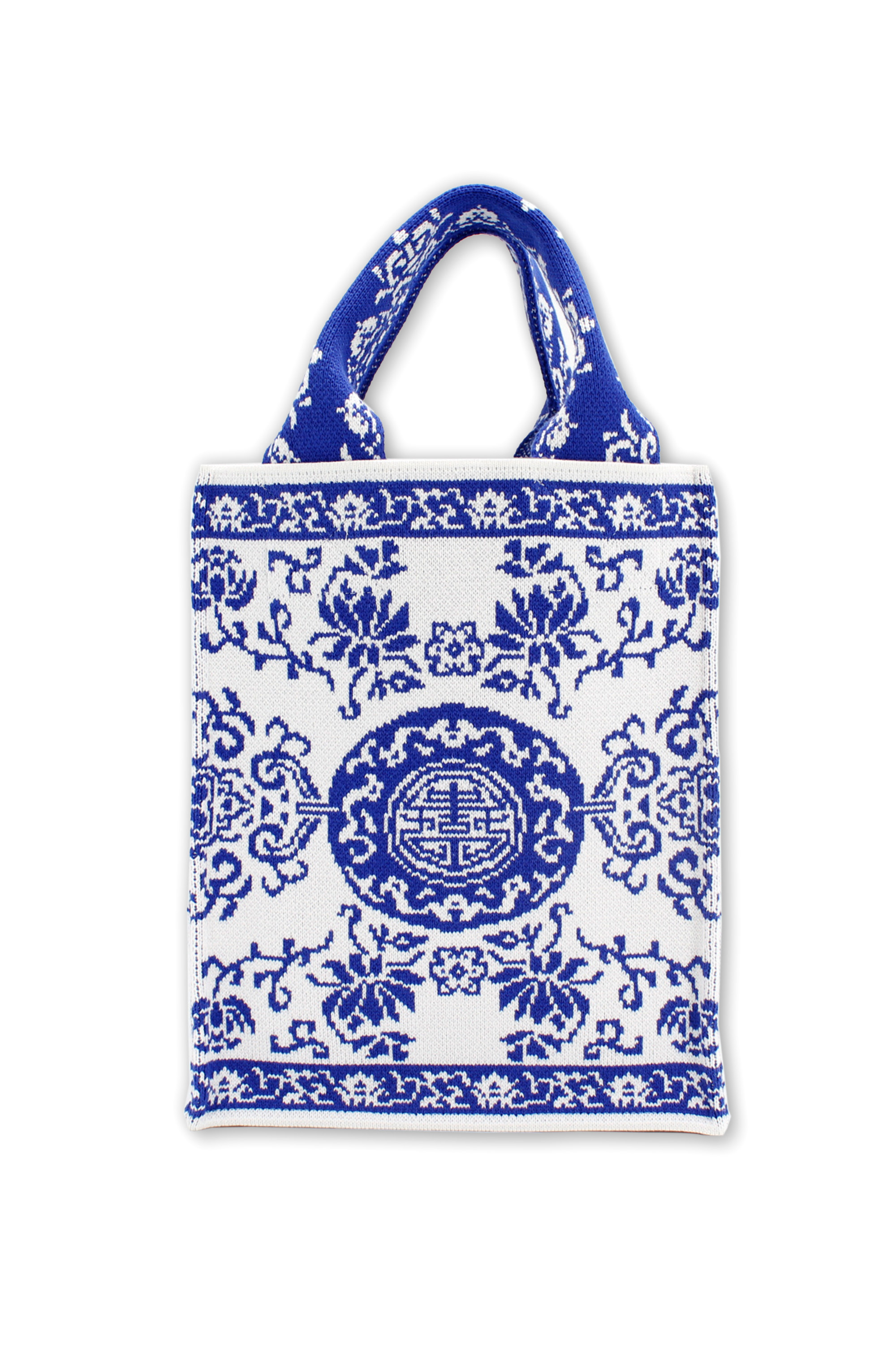 青花瓷圖案直版紙袋型手袋