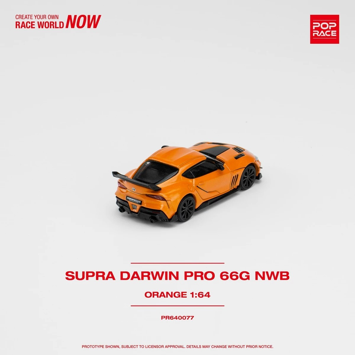 POPRACE 1/64 DARWIN PRO 66G NWB SUPRA ORANGE