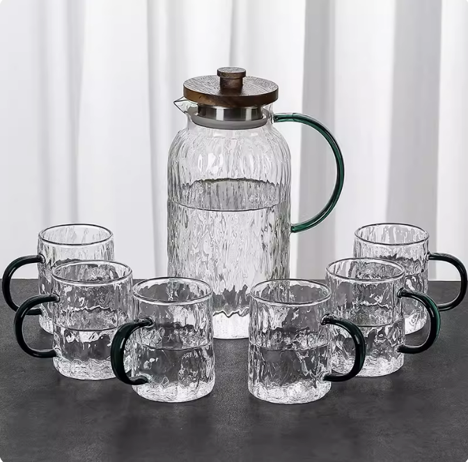 Hot style [7-piece set] cold water bottle (large size 1800ml + 6 cups)
