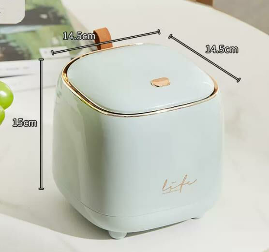 Hot style (light shirt green + 6 garbage bags) desktop trash can #