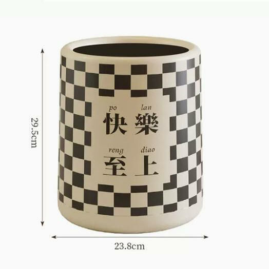 Popular style (checkerboard without lid (happy first)) trash can #