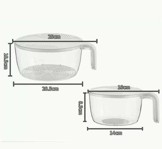 Hot style (large + small size elegant white (suitable for families with more than 10 people)) drain basket rice washing basket #