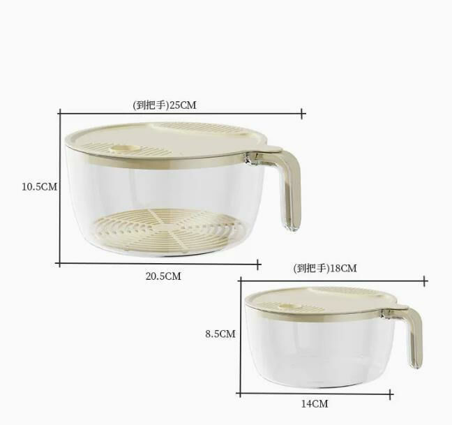Hot style (large + small cream white (suitable for families with more than 10 people)) drain basket rice washing basket #
