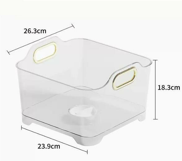 Popular style (transparent color-gold handle) drain basket, vegetable washing basket, storage basket, shelf, storage rack #