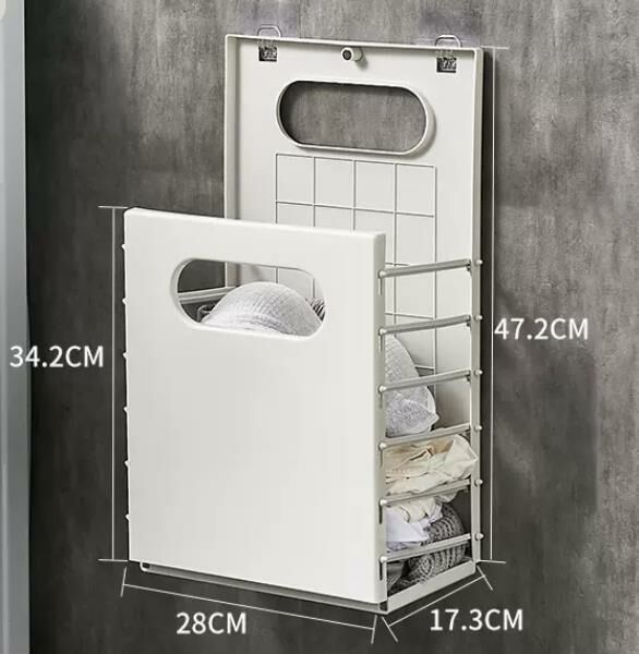 Hot style (high-end gray) foldable clothes basket storage basket shelf storage rack laundry basket #