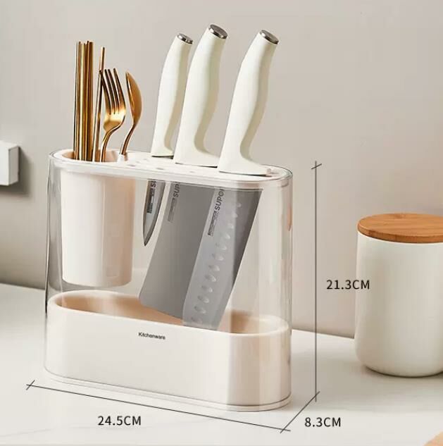 New style (elegant white) knife holder and chopstick holder