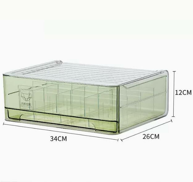 New style (olive green [16 grids]) drawer storage box