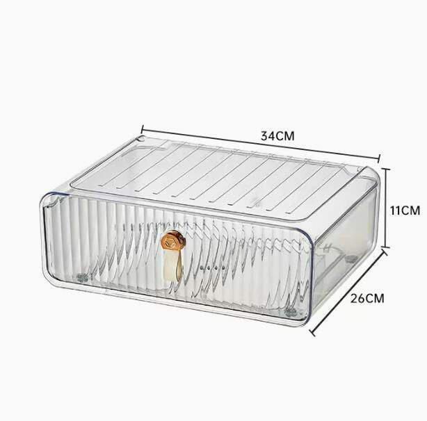 New style (transparent gray-no grid) drawer storage box