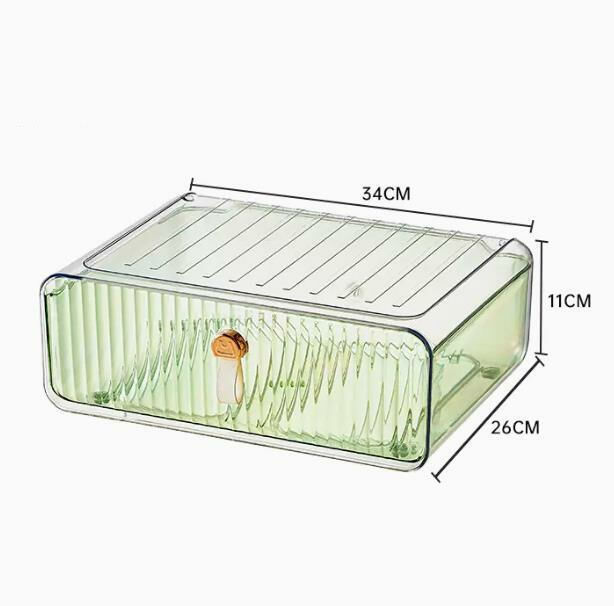 New style (transparent green-no grid) drawer storage box
