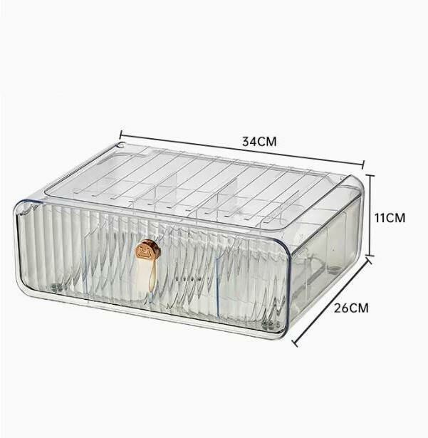 New style (transparent gray-16 grids) drawer storage box