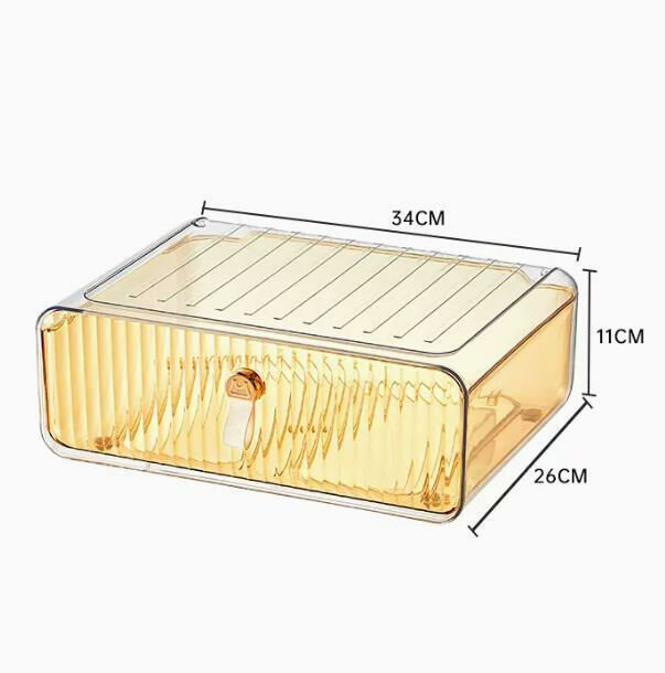 New style (transparent orange-no grid) drawer storage box