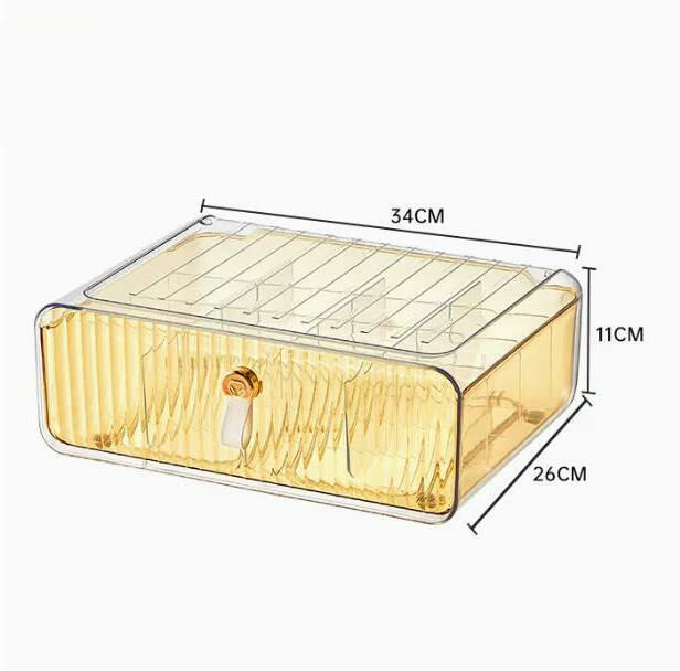 New style (transparent orange-16 compartments) drawer storage box