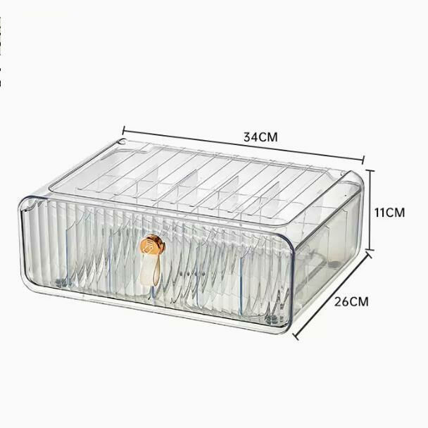 New style (transparent gray-24 compartments) drawer storage box