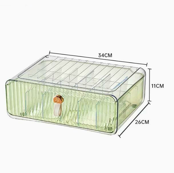 New style (transparent green-24 grids) drawer storage box