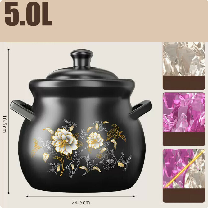 Hot push household casserole (capacity 5.0L, suitable for 5-9 people)