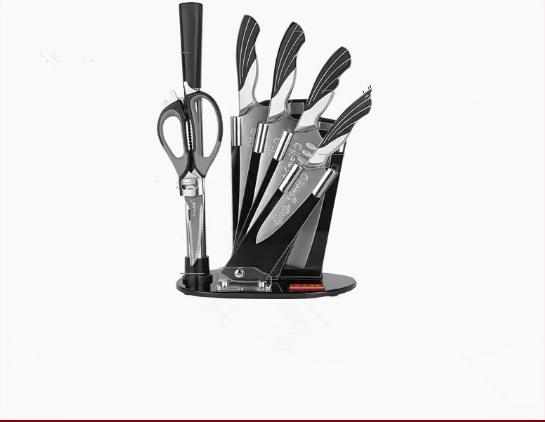 Hotly recommended kitchen complete household knife set (seven-piece set) (slicing knife, multi-purpose knife, fruit knife, sharpening stick, bone chopper, kitchen shears, knife holder)