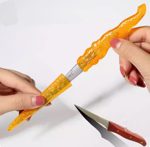 Hotly recommended Tenglong carving knife (yellow) (specification: 17*7.5CM)