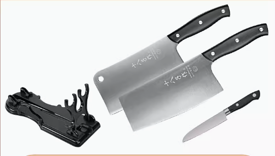 Hot recommended stainless steel knife combination set (elegant four-piece set) (boning knife, slicing knife, fruit knife, knife holder)
