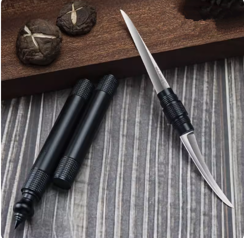 Hotly recommended double-head carving knife (fashionable black) (specification: 19*1.5*6.3CM)